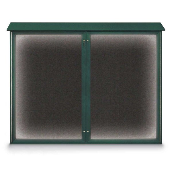 United Visual Products Double Door Enclosed Indoor Letterboard UV1127-SATIN-GREY - main